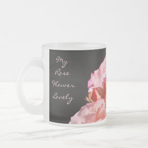 Givré Ma Fleur de Rose Verre Magnifique Tasse Roses Rose