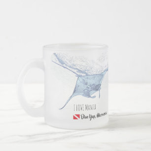 Givré Manta silhouette en verre dépoli taché tasse à caf