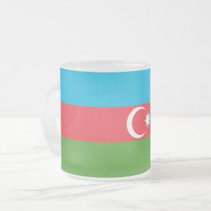 Givré Petite tasse de verre dépoli avec drapeau d'Azerba