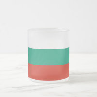 Petite tasse de verre dépoli avec drapeau de Bulga