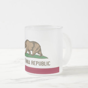 Givré Petite tasse de verre dépoli avec drapeau de la Ca