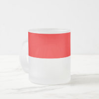 Petite tasse de verre dépoli avec drapeau d'Indoné