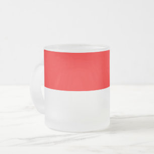 Givré Petite tasse de verre dépoli avec drapeau d'Indoné