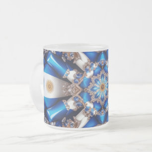 Givré Petite tasse en verre dépoli aux couleurs argentin