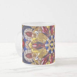 Givré Petite tasse en verre dépoli aux couleurs colombie