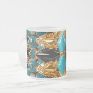 Givré Petite tasse en verre dépoli aux couleurs des Baha
