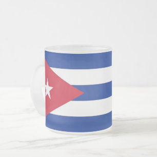 Givré Petite tasse en verre dépoli avec drapeau de Cuba