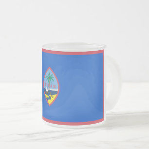 Givré Petite tasse en verre dépoli avec drapeau de Guam