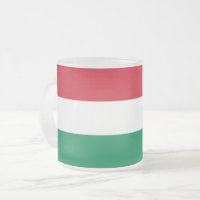 Petite tasse en verre dépoli avec drapeau de la Ho