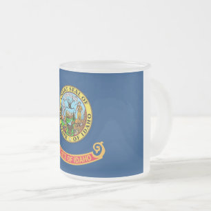 Givré Petite tasse en verre dépoli avec drapeau de l'Ida