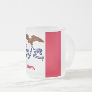 Givré Petite tasse en verre dépoli avec drapeau de l'Iow