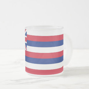 Givré Petite tasse en verre dépoli avec drapeau d'Hawaii