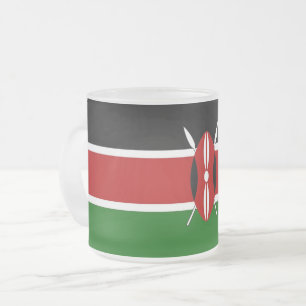 Givré Petite tasse en verre dépoli avec drapeau du Kenya