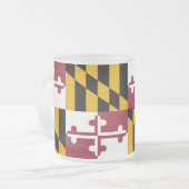 Givré Petite tasse en verre dépoli avec drapeau du Maryl (Devant gauche)