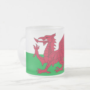Givré Petite tasse en verre dépoli avec drapeau du Pays 