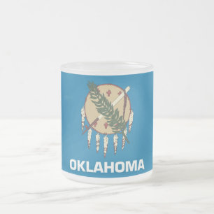Givré Petite tasse en verre dépoli avec le drapeau Oklah