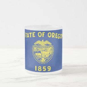 Givré Petite tasse en verre dépoli avec le drapeau Orego