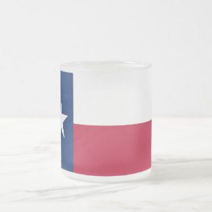 Givré Petite tasse en verre dépoli avec le drapeau Texas
