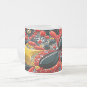 Givré Petite tasse en verre dépoli avec les couleurs de 