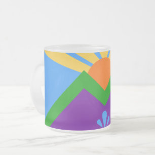 Givré Petite tasse en verre dépoli, drapeau de Manitou S