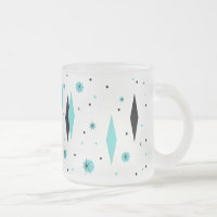 Rétros diamants de turquoise et tasse givrée par