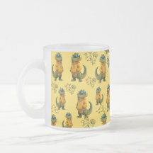 Tasse à café à motif de plage de crocodile jaune a