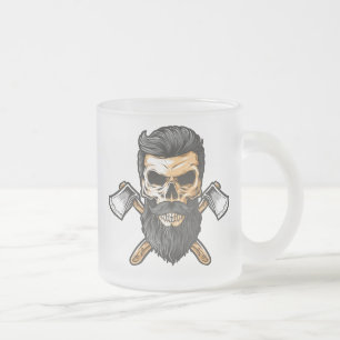 Givré Tasse Bûcheron Barbu Crâne Haches Croisées