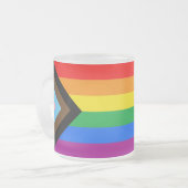 Givré Tasse de café avec drapeau de fierté de progrès LG (Devant gauche)