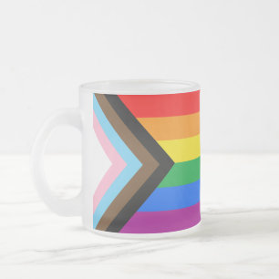 Givré Tasse de café avec drapeau de fierté de progrès LG