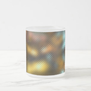 Givré Tasse de café de tasse, lumières colorées derri