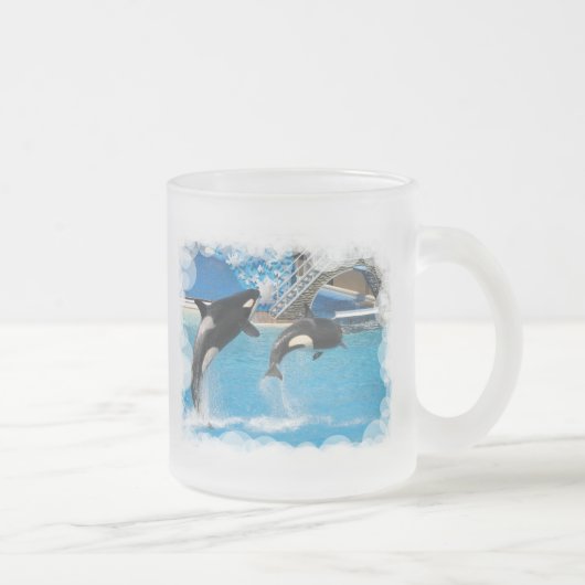 Givré Tasse de café en verre de baleines d'orque (Droit)