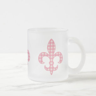 Givré Tasse de guingan de Fleur de lis Pink