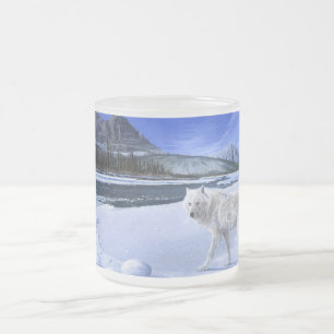 Givré Tasse de rivière de loup blanc de patrouille de
