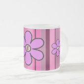 Givré Tasse d'initiale de rayure de fleurs (Devant droit)