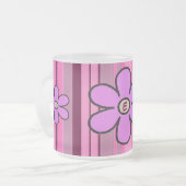 Givré Tasse d'initiale de rayure de fleurs (Devant gauche)