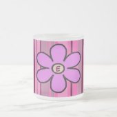 Givré Tasse d'initiale de rayure de fleurs (Centre)