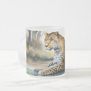 Givré Tasse givrée avec léopard au repos