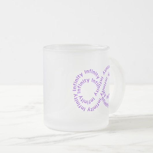 Givré Tasse pourpre de symbole d'infini des textes (Devant droit)