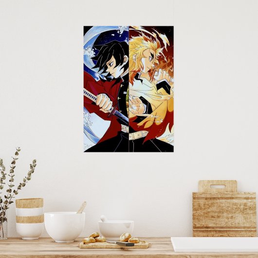Giyu Tomioka en Kyojuro Rengoku Poster (Keuken)