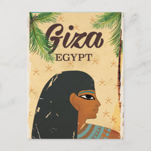 Giza, Egypte vintage reisposter Briefkaart