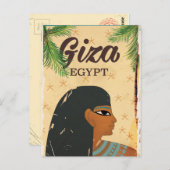 Giza, Egyptische reisposter Briefkaart (Voorkant / Achterkant)