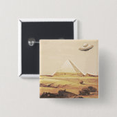 Giza Spaceship Vierkante Button 5,1 Cm (Voorkant /achterkant)