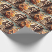 Giza Sphinx Hoofd met Piramides Egypte Reizen Cadeaupapier (Hoek)