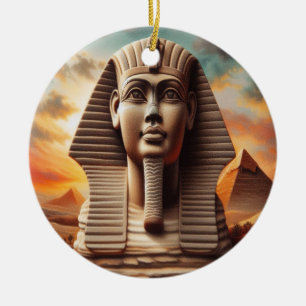 Giza Sphinx Hoofd met Piramides Egypte Reizen Keramisch Ornament
