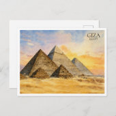 Gizeh Pyramides Egypte Aquarelle Voyage Carte post (Devant / Derrière)