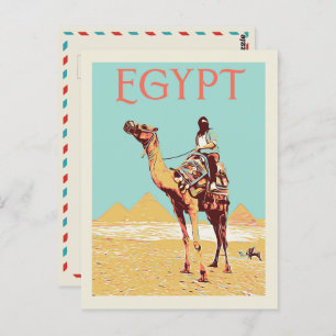 Gizeh, Pyramids met camelafbeelding Egyptische Pos Briefkaart