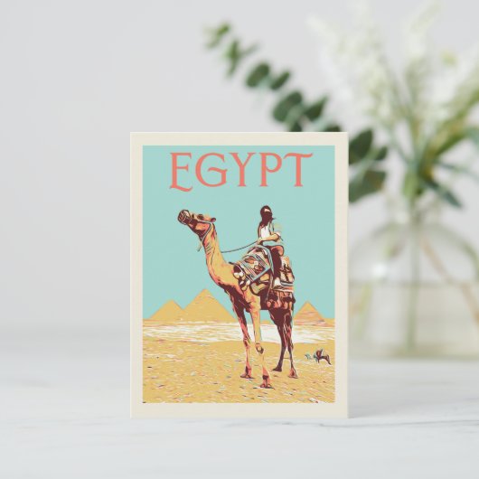 Gizeh, Pyramids met camelafbeelding Egyptische Pos Briefkaart (Staand voorkant)