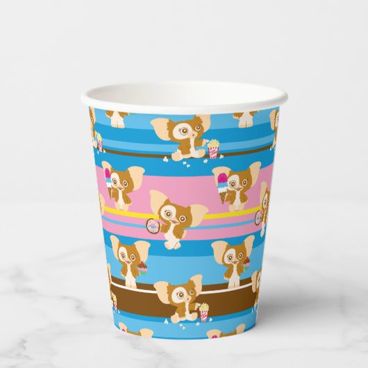 Gizmo | Cute Comic Pattern Papieren Bekers (Achterkant)
