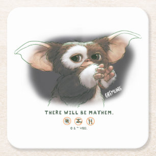 Gizmo Er Zal Chaos Uitbarsten Vierkante Kartonnen Onderzetter
