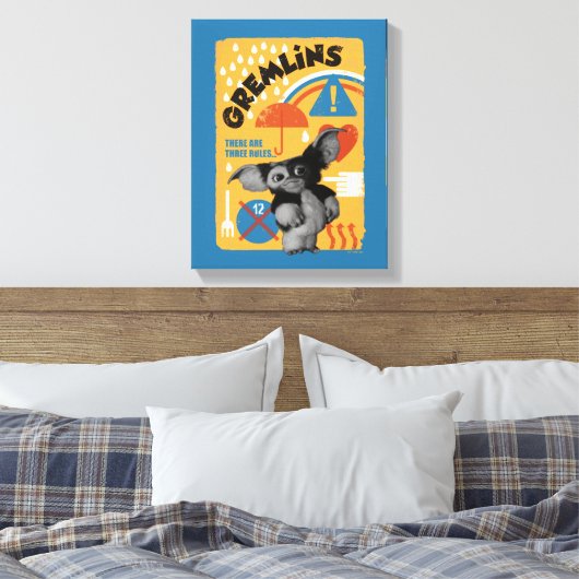 Gizmo | Er zijn drie regels Canvas Afdruk (Insitu (Slaapkamer))
